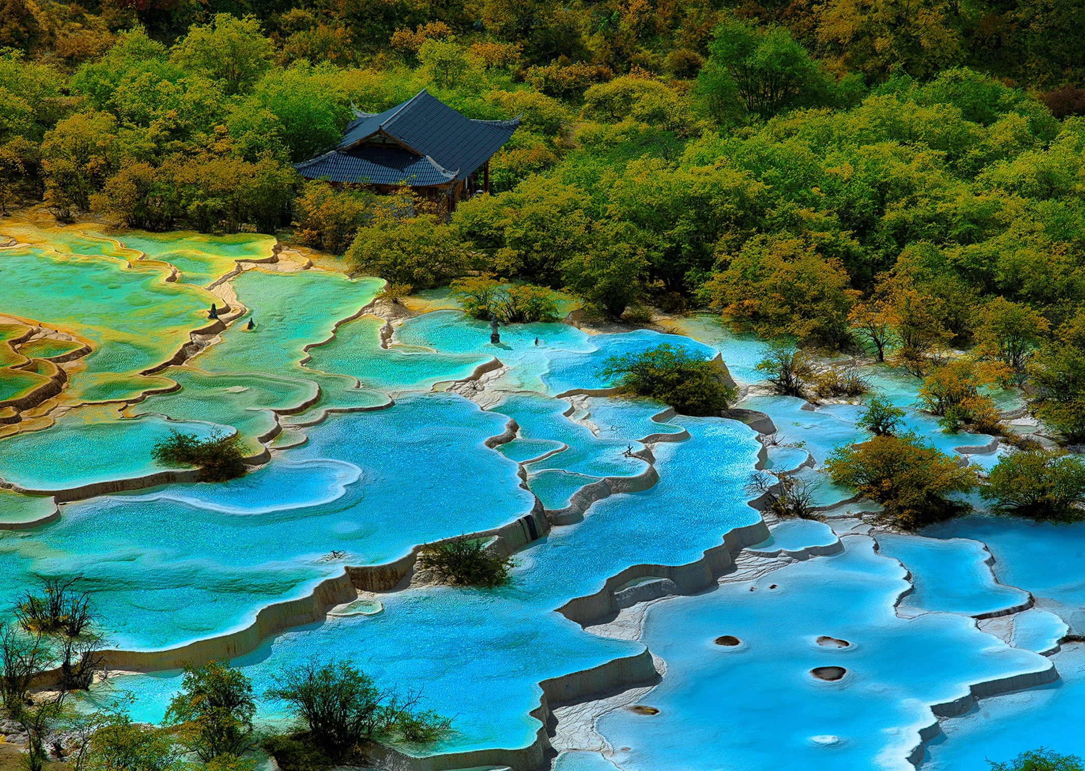 黄龙风景名胜区：中国唯一保护完好的高原湿地，色彩丰艳的地表钙华景观